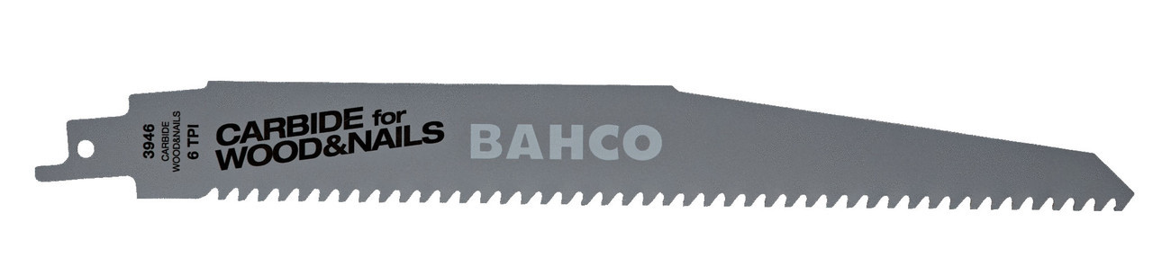  Bahco Carbon Tipped Reciprocating Saw Blade For Wood With Nail And Wall Demolition 6 TPI, 6", 1 Pack - 3946-150-6-DSL-1P 