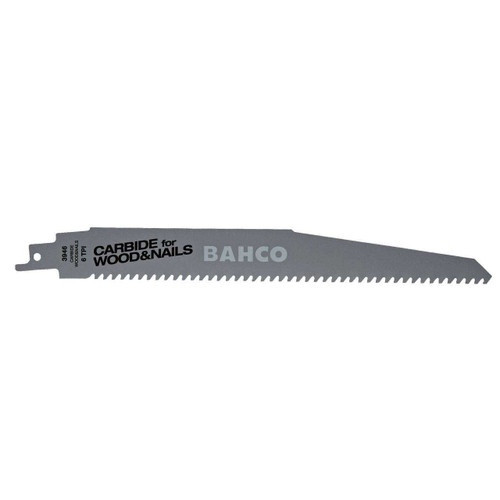 Bahco Carbon Tipped Reciprocating Saw Blade For Wood With Nail And Wall Demolition 6 TPI, 9", 1 Pack - 3946-228-6-DSL-1P