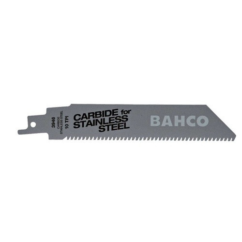 Bahco Carbon Tipped Reciprocating Saw Blade For Stainless Steel Cutting 10 TPI, 12", 1 Pack - 3946-300-10-HST-1P