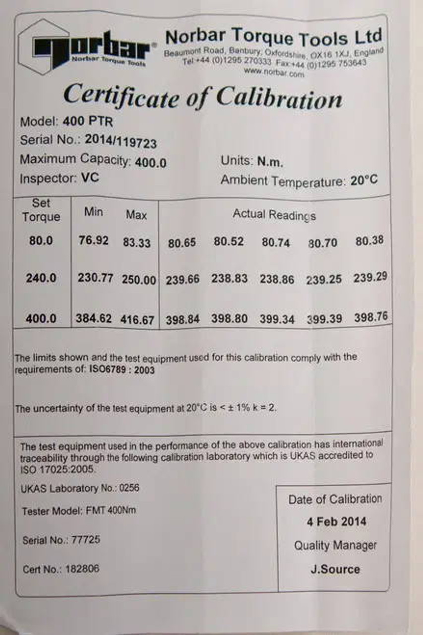 3/8'' Dr 35 - 180 In Lbs / 4 - 20 Nm Norbar Adj Torque Wrench - 13831