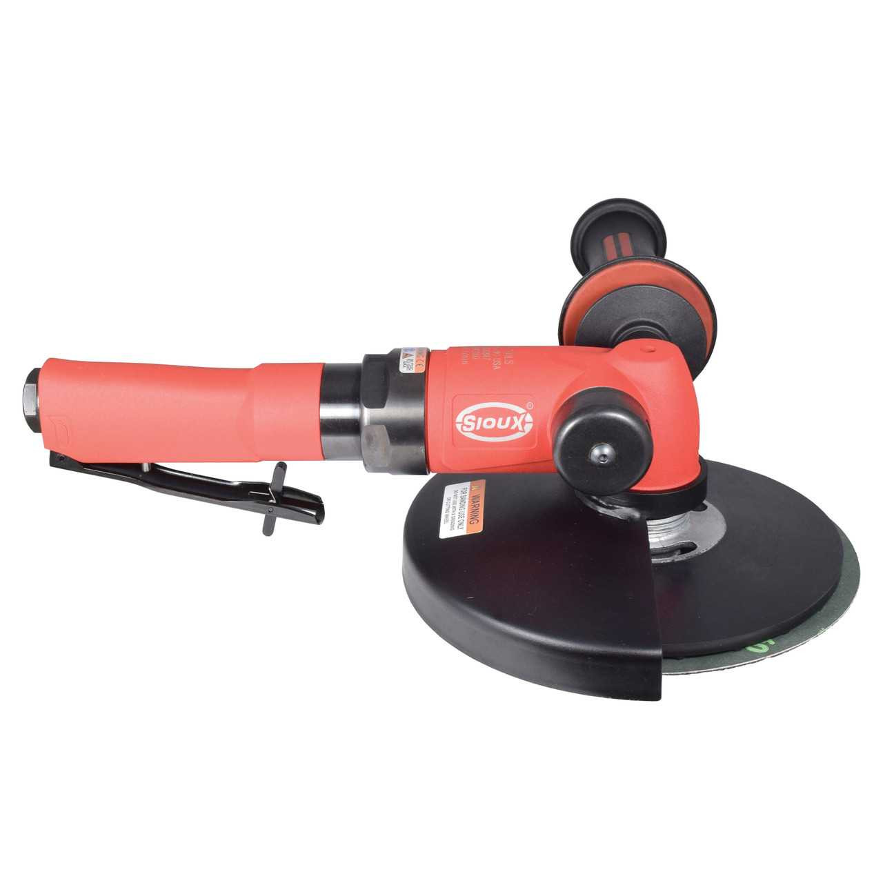 Sioux AS16SG847 Governed High Power Rugged Duty Angle Sander With Sanding Guard | 7 in Dia Disc | 8400 RPM | 1.6 HP Pro Torque Tools