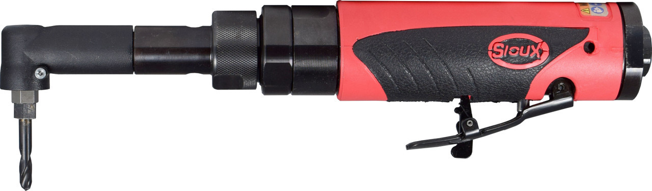 Sioux Tools SDR4A20S8L Standard 90 deg Head Miniature Angle Drill | 1/4-28 Chuck | 0.4 HP | 21 CFM Air Flow | 90 PSI | 9-1/2 in OAL