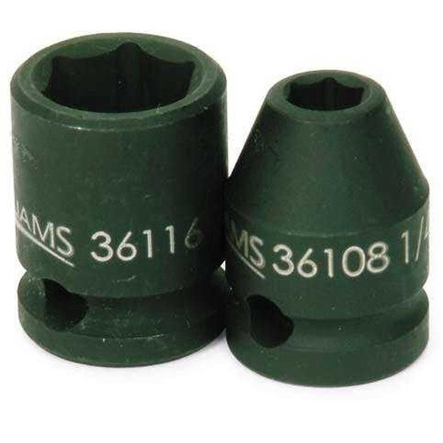 1/2" Williams 3/8" Dr Shallow Impact Socket 6 Pt - JHW36116