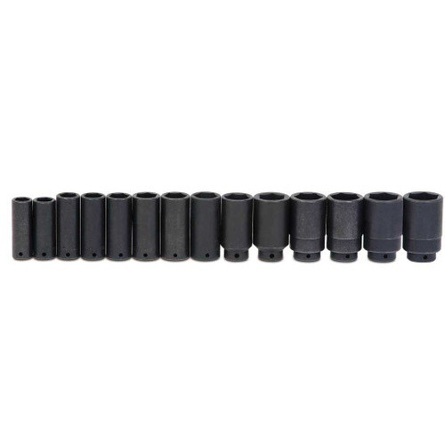 Williams 1/2" Dr Deep Impact Socket Set on Rail 12 Pt 13 Pcs - JHWWS1413RC