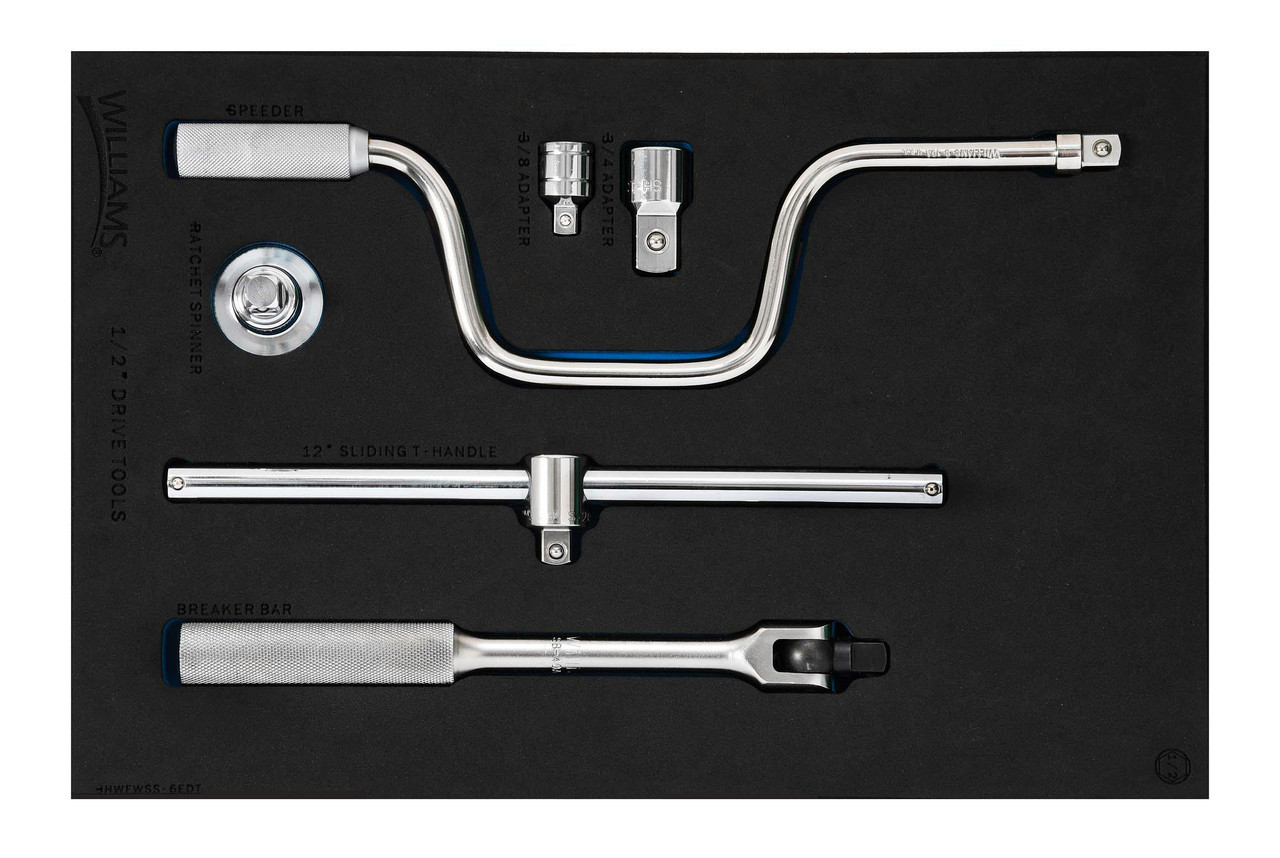 Williams 1/2" Dr Tool Set in 1/3 Foam Drawer Inset 6 Pcs - JHWFWSS-6EDT