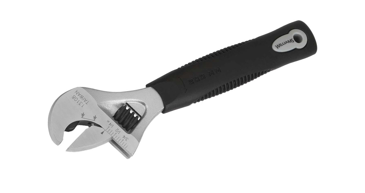 8" Williams Ratcheting Adjustable Wrench Comfort Grip - JHW13108