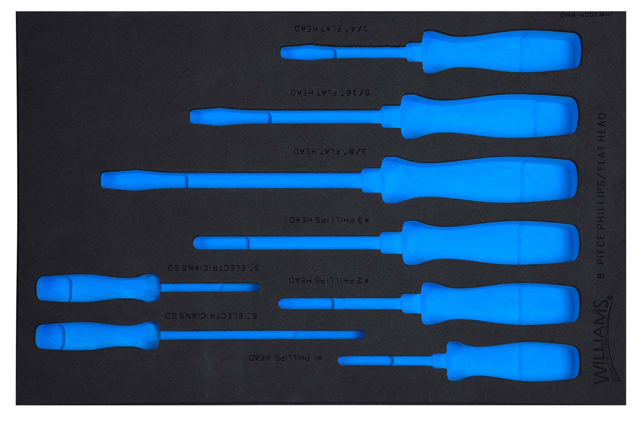 Williams 1/3 Foam Drawer Insert Only for Endurogrip Screwdriver Set 8 Pcs - JHWF100P-8MD13FM