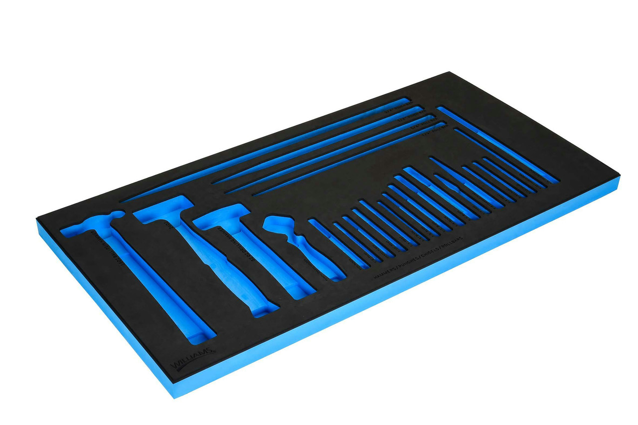 Williams 3/3 Foam Drawer Inset Only for 26 pc Hammer, Chisel & Punch Set - JHWFHPCRS-2633FM