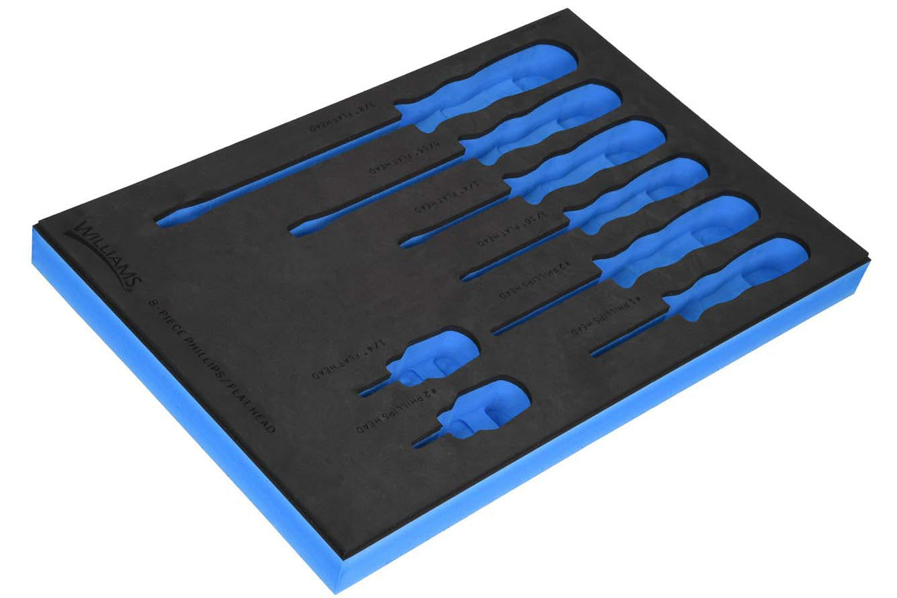 Williams 1/3 Foam Drawer Insert Only for SuperTorque Screwdriver Set 8 Pcs - JHWFSPRS-8CKP13FM