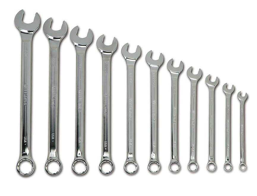 1/4 - 2 1/2" Williams Polished SUPERCOMBO Combination Wrench Set 32 Pcs - JHWWS-1191SC Pro Torque Tools