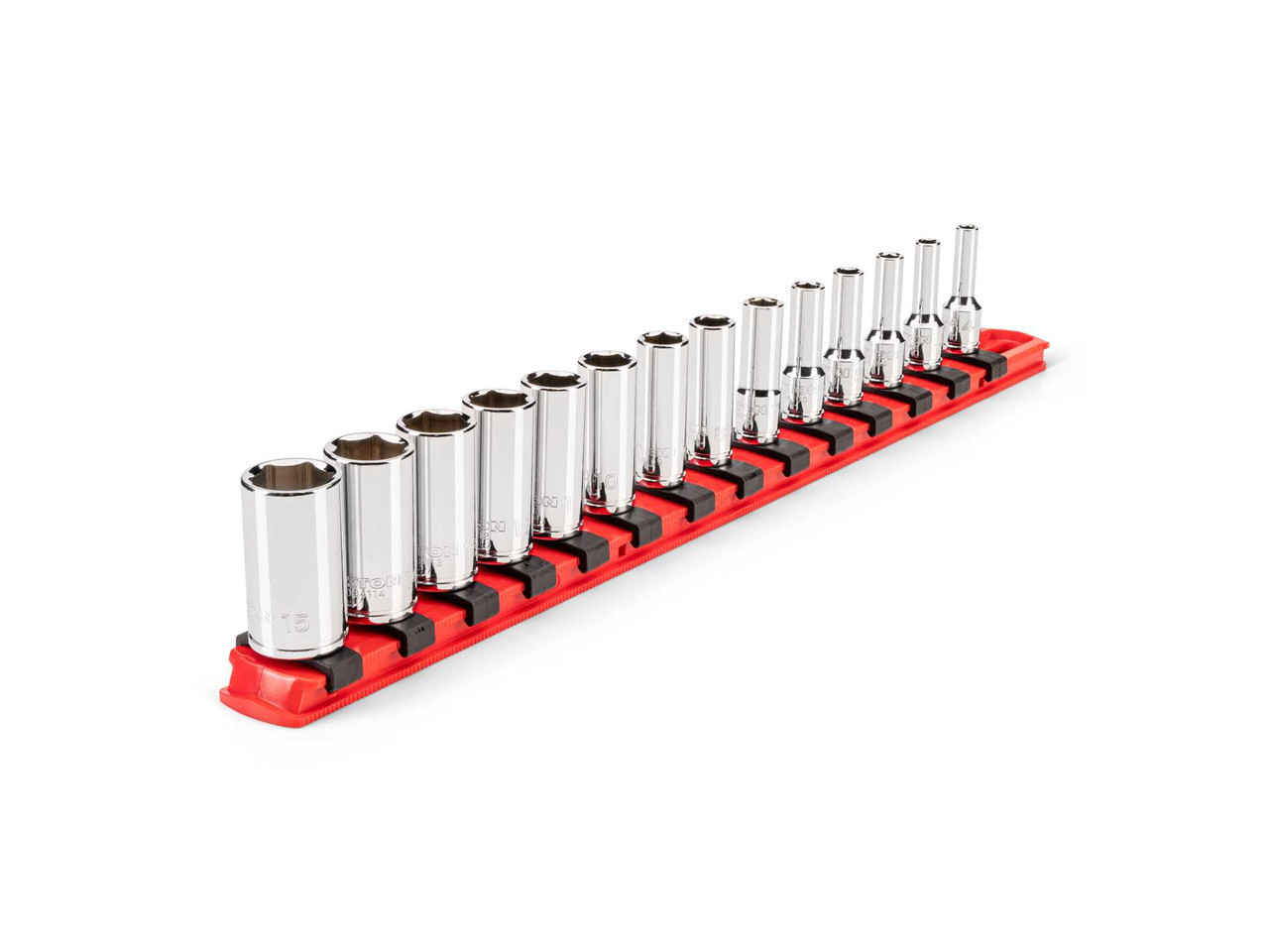4 - 15 MM Tekton 1/4" Dr Semi-Deep Socket Set with Rail 6 Pt 14 Pcs - SHD90116 New Pro Torque Tools