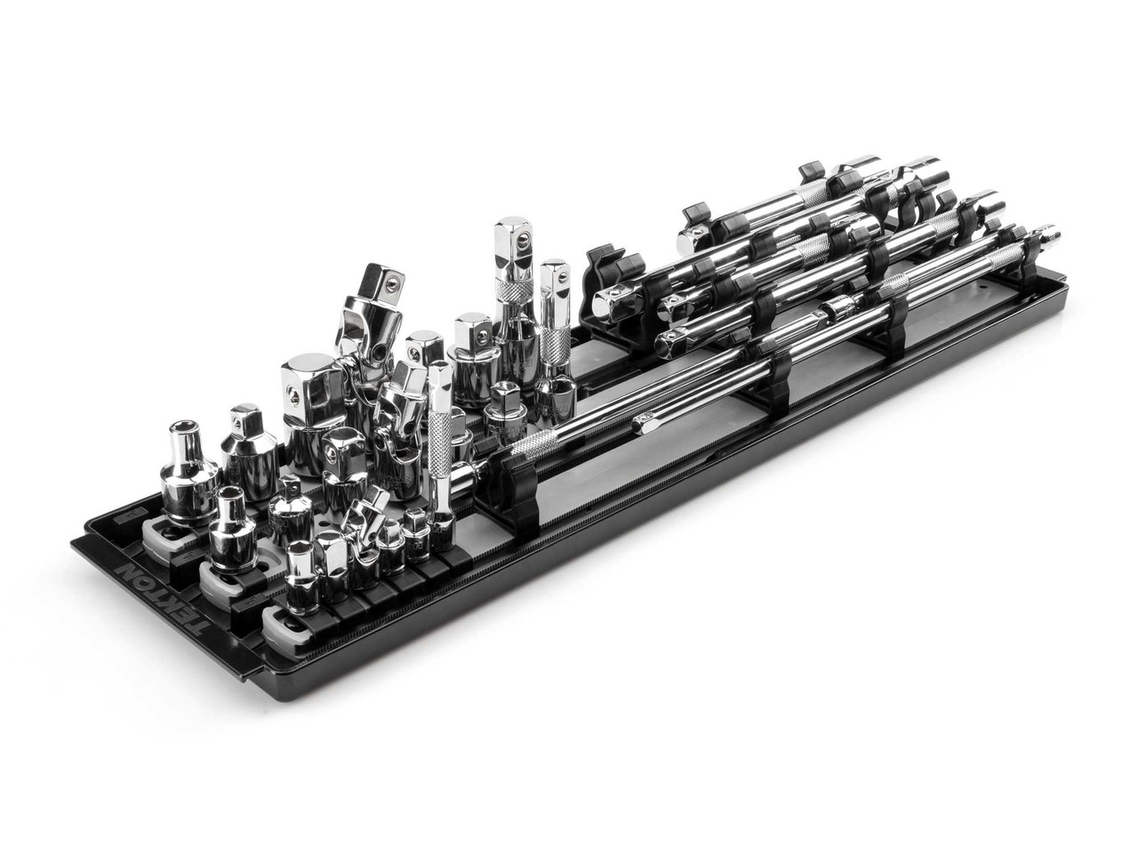 Tekton 1/4, 3/8, 1/2" Dr Extension and Accessory Set with Rails and Tray 27 Pcs - SHA99201 New Pro Torque Tools