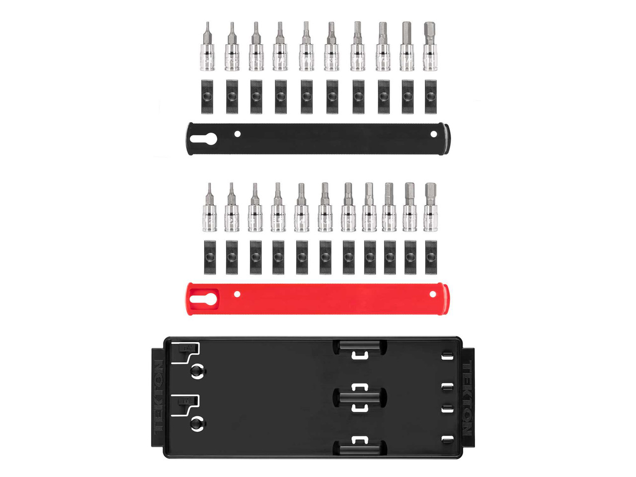 5/64 - 5/16", 2 - 8 MM Tekton 1/4" Dr Hex Bit Socket Set with Rails and Tray 21 Pcs - SHB90203 New Pro Torque Tools