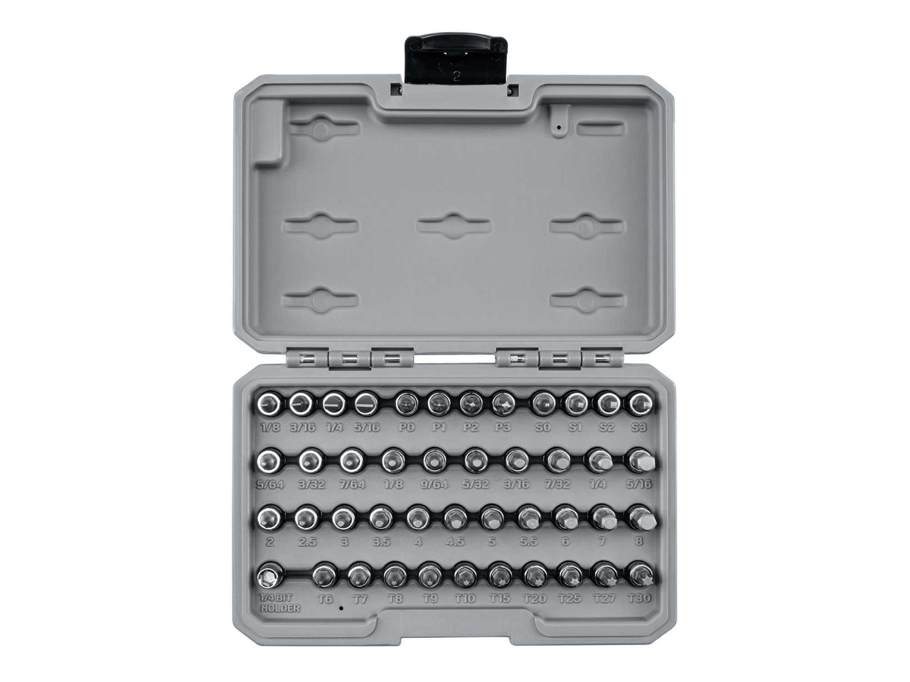 Tekton 1/4" Dr Hex, Torx, Phillips, Slotted, Square Bit Socket Set with Case 44 Pcs - SHB90302 New Pro Torque Tools