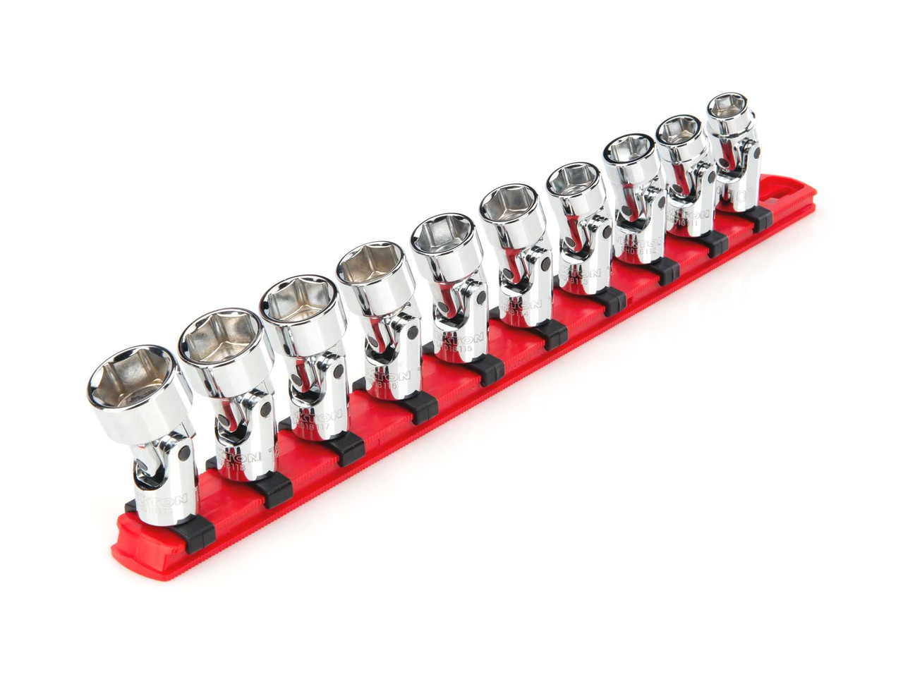 10 - 19 MM Tekton 3/8" Dr Shallow Universal Joint Socket Set with Rail 6 Pt 10 Pcs - SHD91119 New Pro Torque Tools