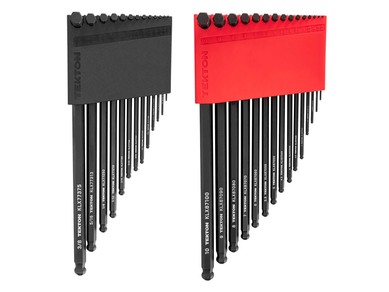 0.050 - 3/8", 1.3 - 10 MM Tekton Short Arm Ball End Hex L-Key Set with Holders 28 Pcs - KLX91312 New Pro Torque Tools