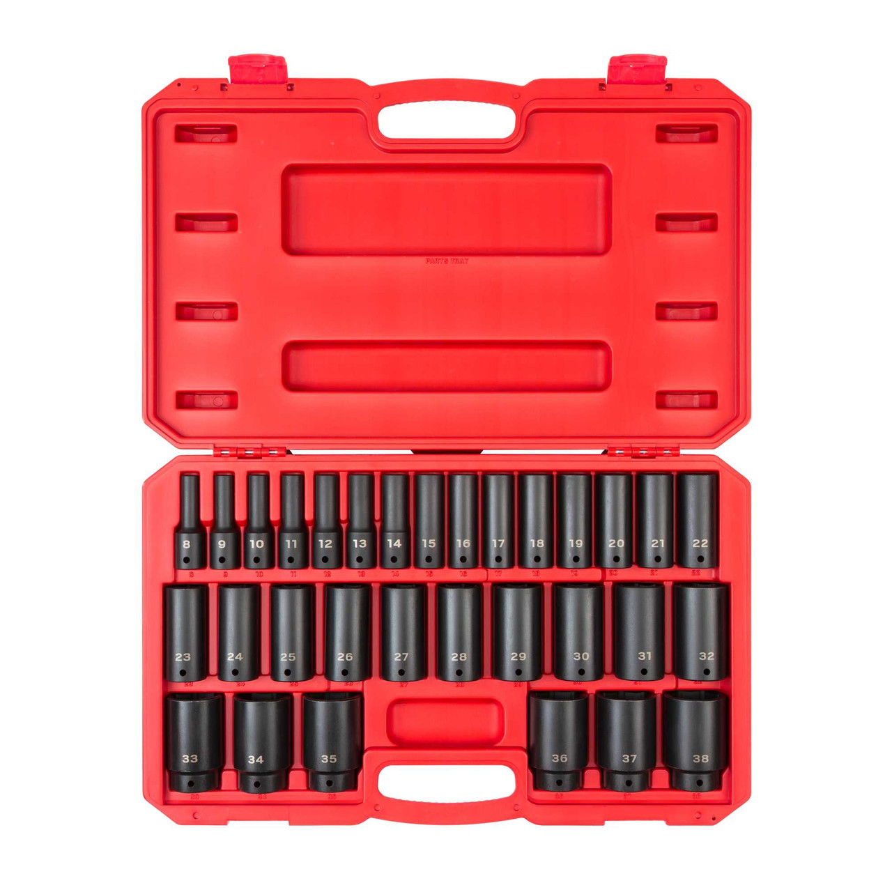 8 - 38 MM Tekton 1/2" Dr Deep Impact Socket Set with Case 6 Pt 31 Pcs - SID92335 New Pro Torque Tools
