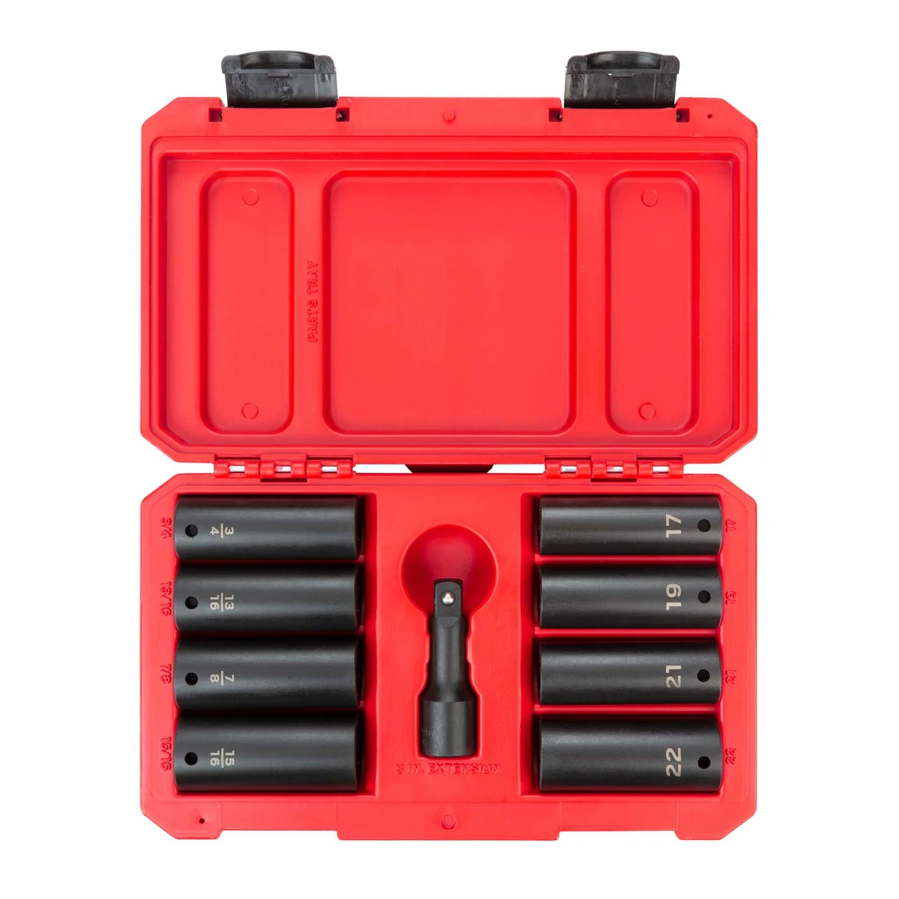 3/4 - 15/16", 17 - 22 MM Tekton 1/2" Dr Deep Impact Lug Nut Socket Set with Case 9 Pcs - SID92415 New Pro Torque Tools