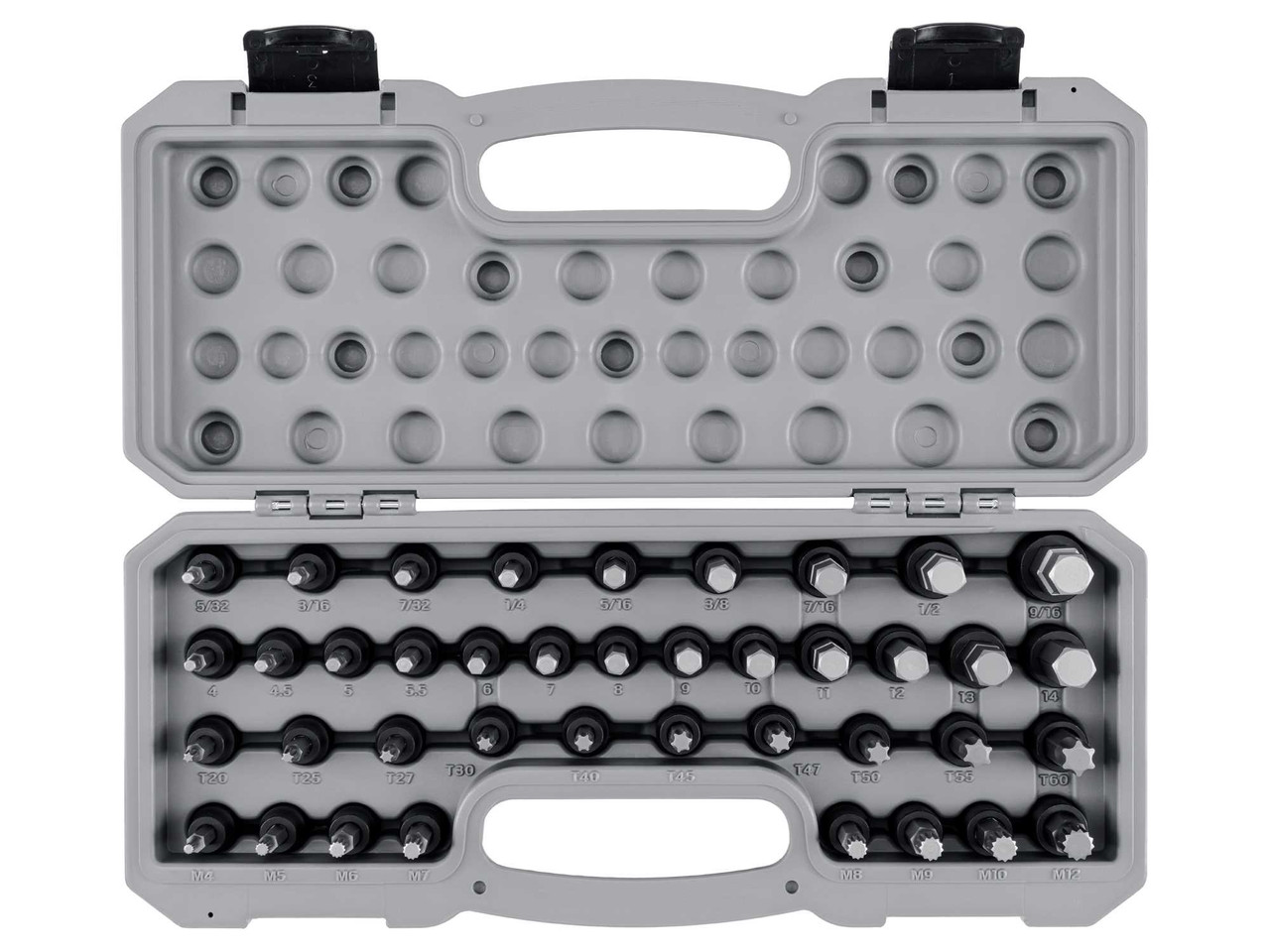 Tekton 3/8" Dr Hex, Torx, Triple Square Impact Bit Socket Set with Case 40 Pcs - SIB91301 New Pro Torque Tools