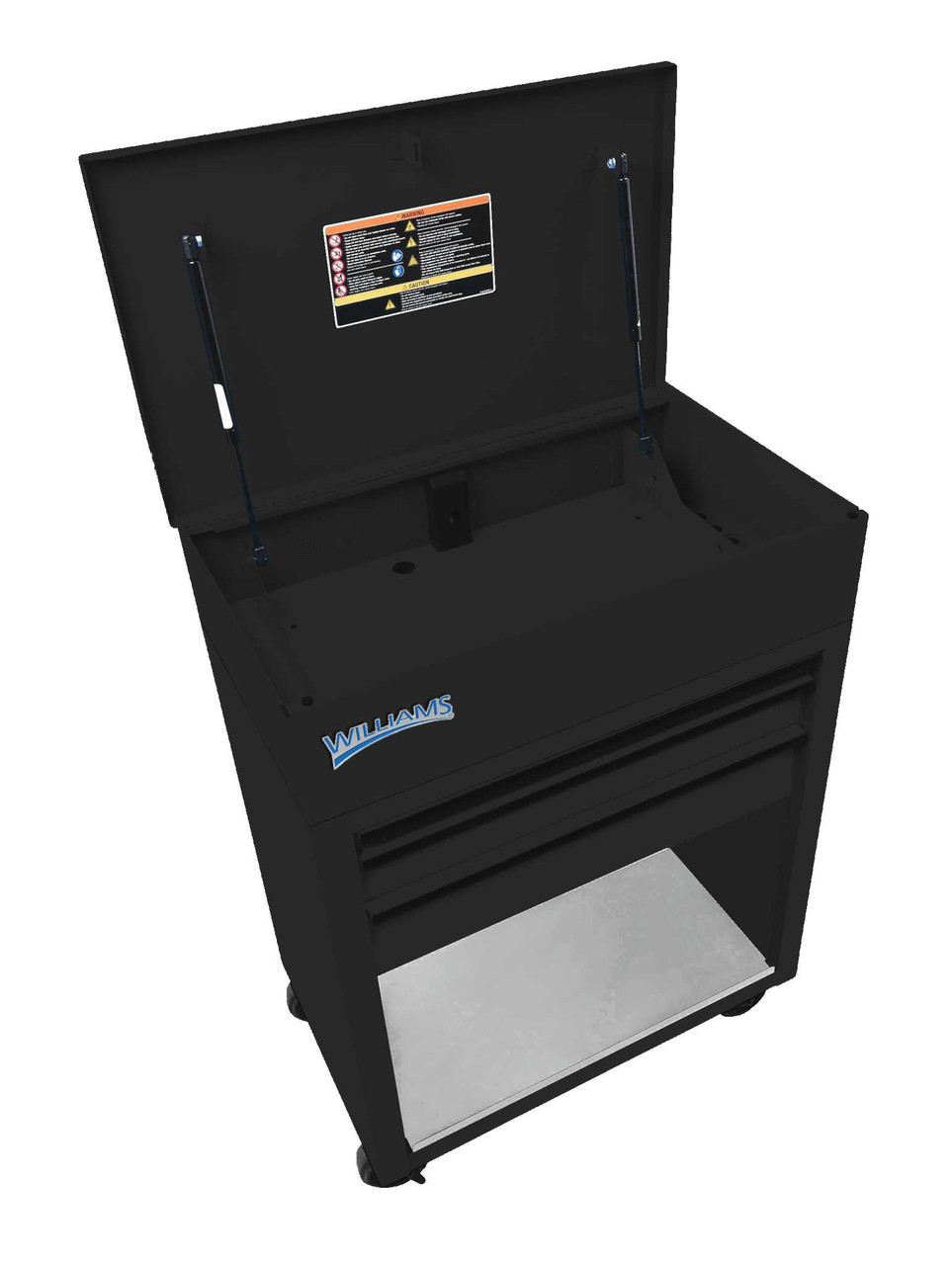 43" Williams Service Cart 3 Drawers with Lid, Rack and Shelf, Red - JHWW32C3BL New Pro Torque Tools