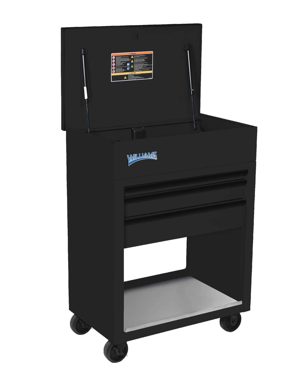 43" Williams Service Cart 3 Drawers with Lid, Rack and Shelf, Red - JHWW32C3BL New Pro Torque Tools