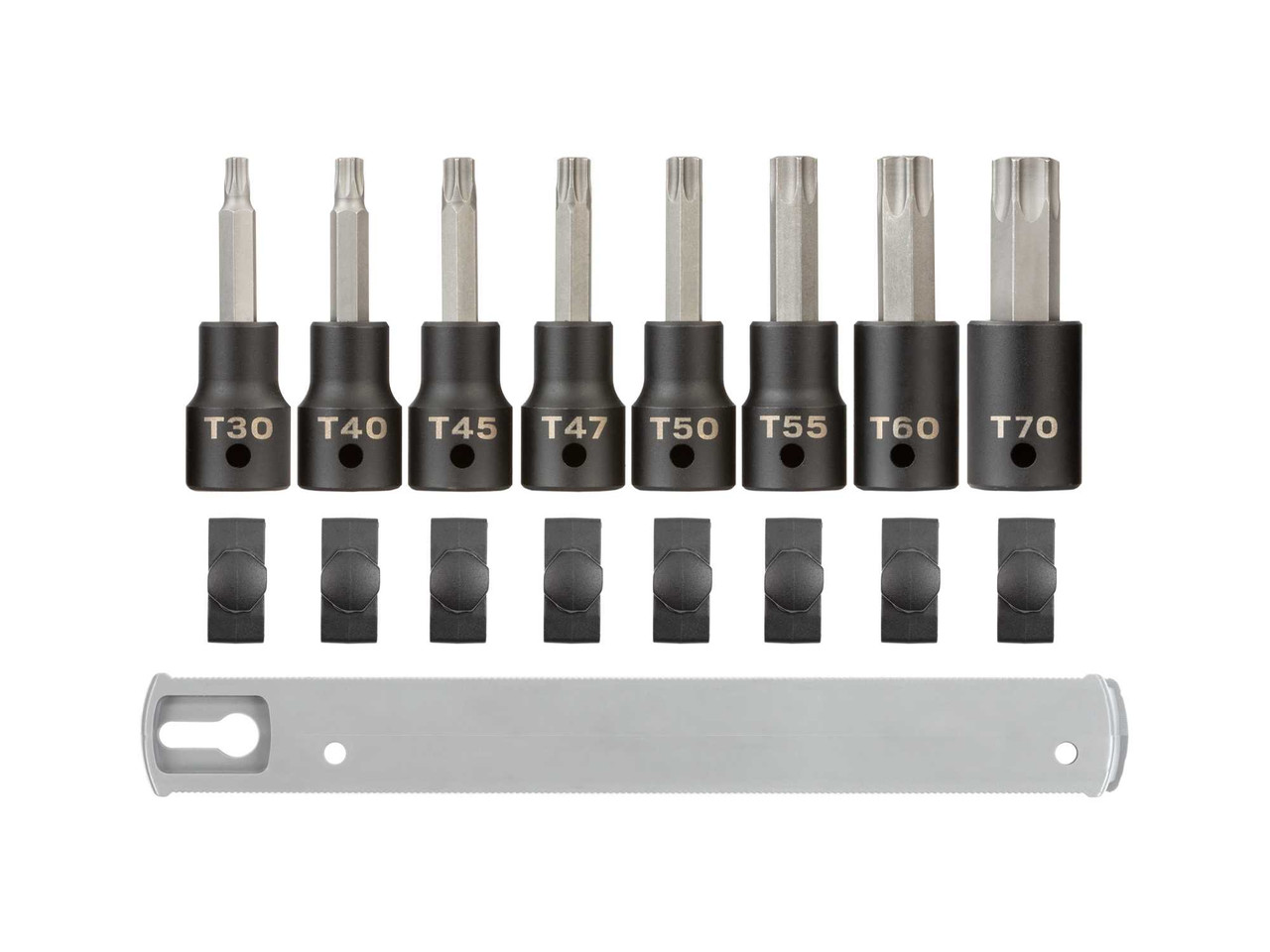 T30 - T70 Tekton 1/2" Dr Torx Impact Bit Socket Set with Rail 8 Pcs - SIB92102 New Pro Torque Tools