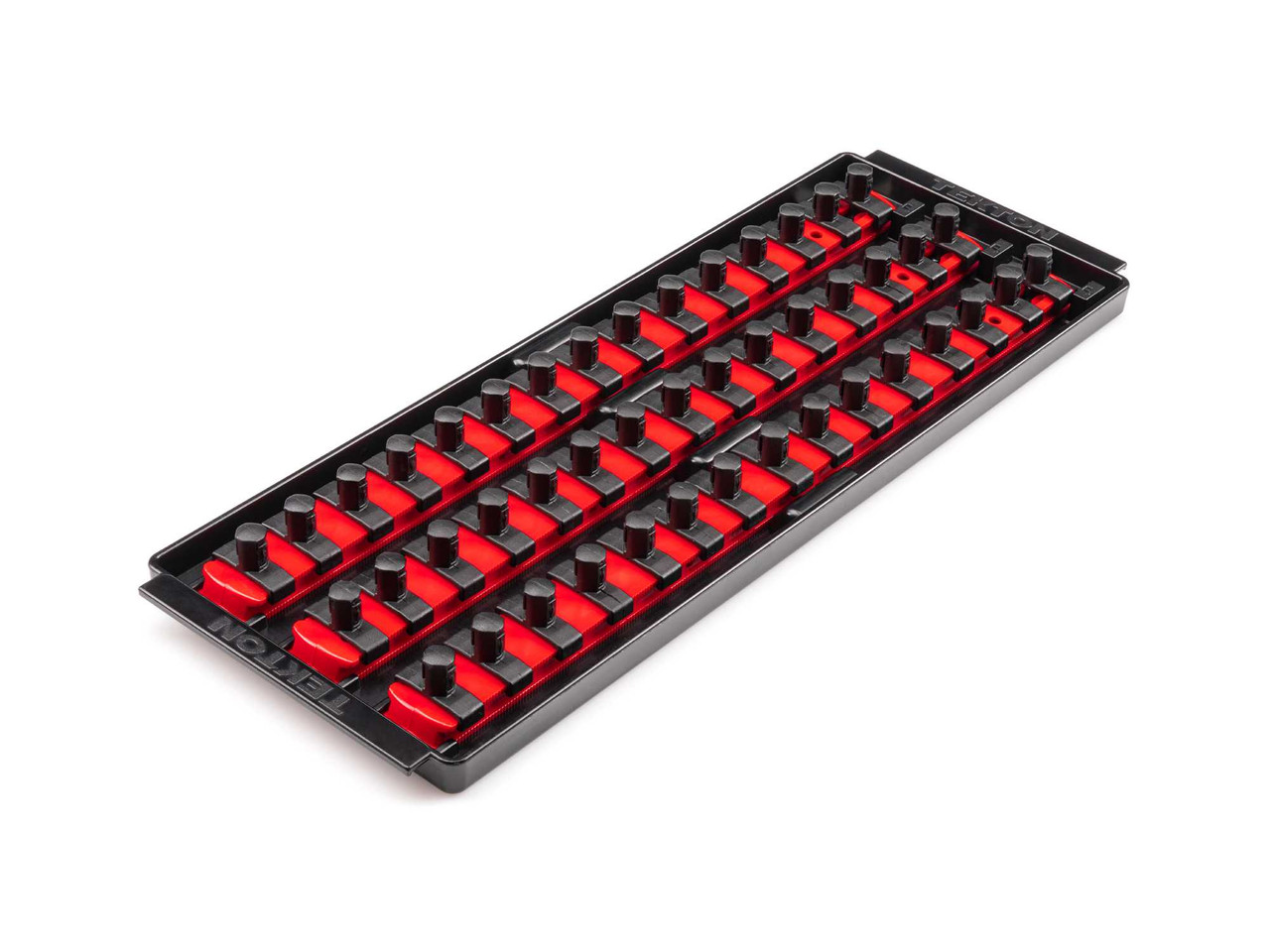 13" Tekton 3/8" Dr 3-Rail Socket Organizer Set 45 Tool Red - OST16145 New Pro Torque Tools