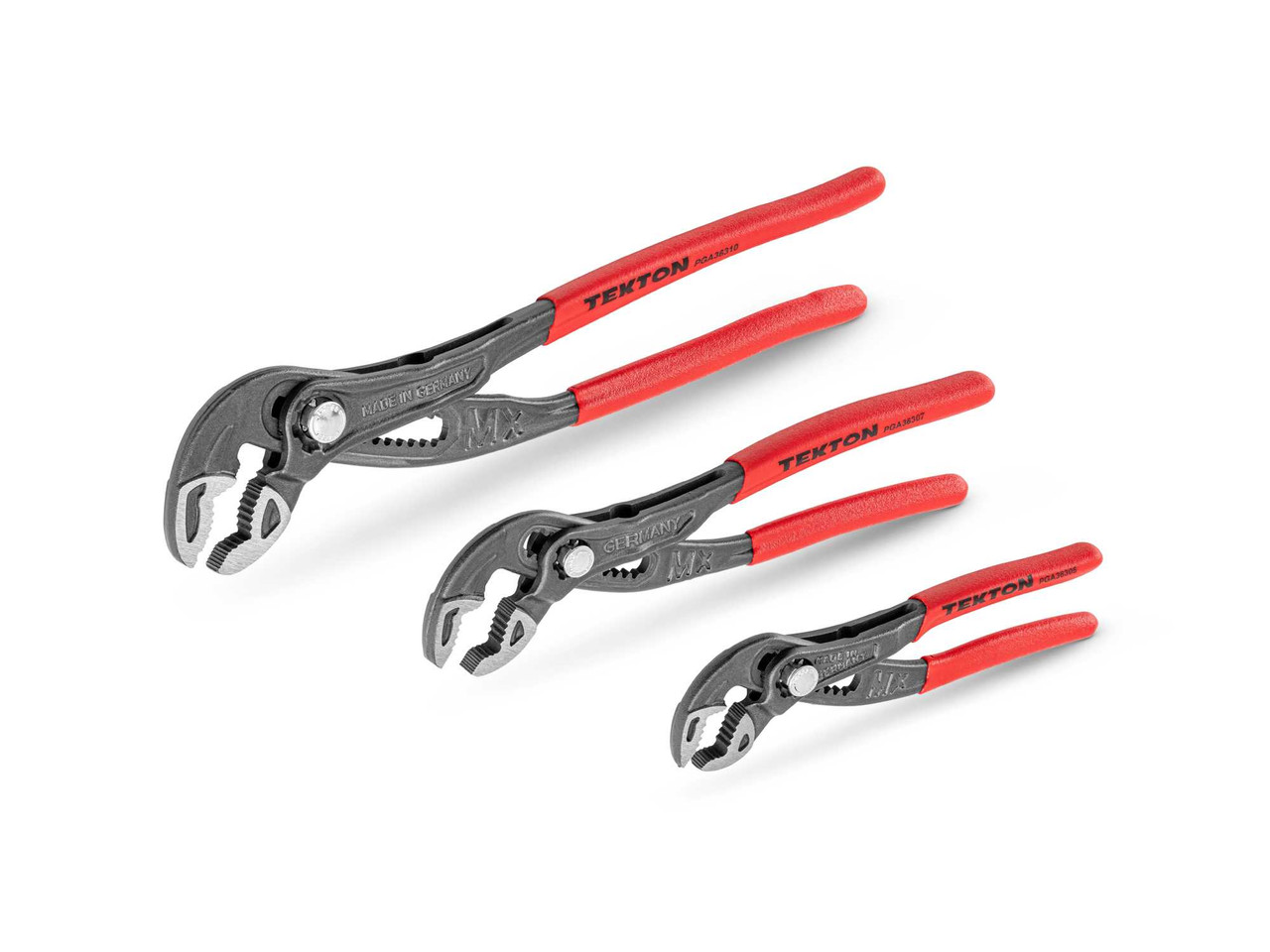 5, 7, 10" Tekton Angle Nose Push Button Adjustable Pliers Set 3 Pcs - PGA93001 New Pro Torque Tools