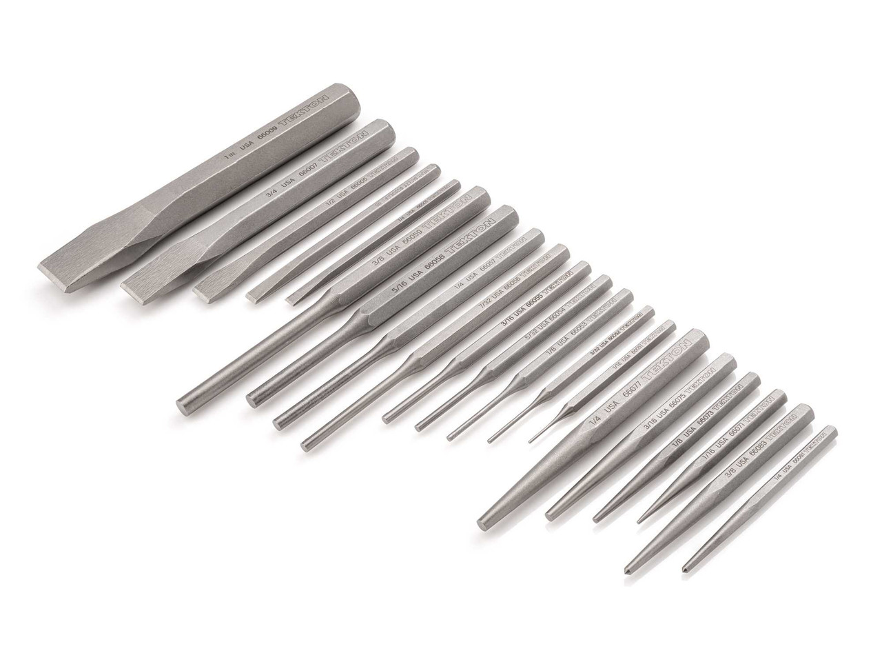 Tekton Punch and Chisel Set Center, Solid, Pin, Chisel 20 Pcs - PNC99001 New Pro Torque Tools