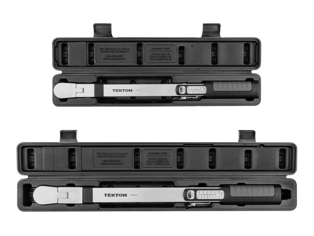 20 - 100 Ft Lbs, 40 - 250 Ft Lbs Tekton 3/8, 1/2" Dr 72-Tooth Flex Head Split Beam Torque Wrench Set 2 Pcs - TRQ99902 New Pro Torque Tools