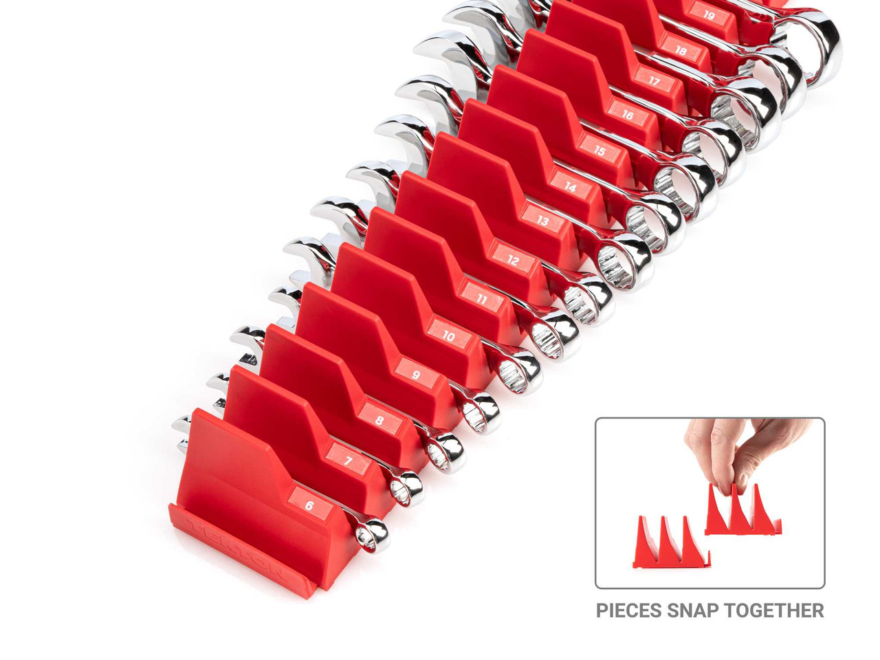 1/4 - 3/4", 6 - 19 MM Tekton Stubby Combination Wrench Set with Modular Organizers 25 Pcs - WCB95403 New Pro Torque Tools
