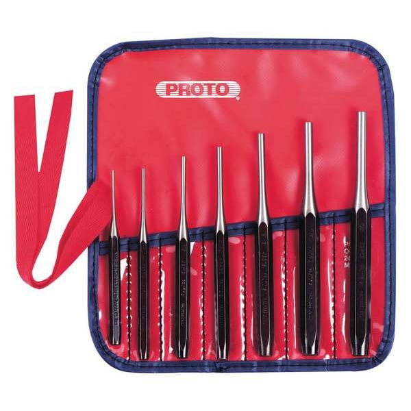 1/8, 1/4" Proto Drive Pin Punch Set Steel 7 Pcs 4 1/8 - 5 3/4" - J48007