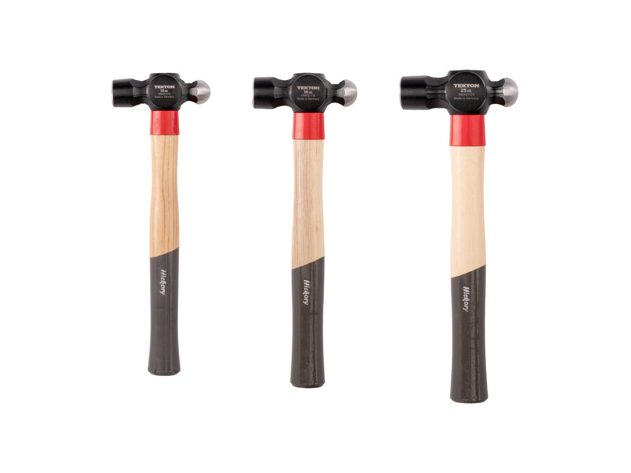 13" Tekton 12, 16, 25 Oz Ball Peen Hammer Set 3 Pcs - HMA95001 New Pro Torque Tools