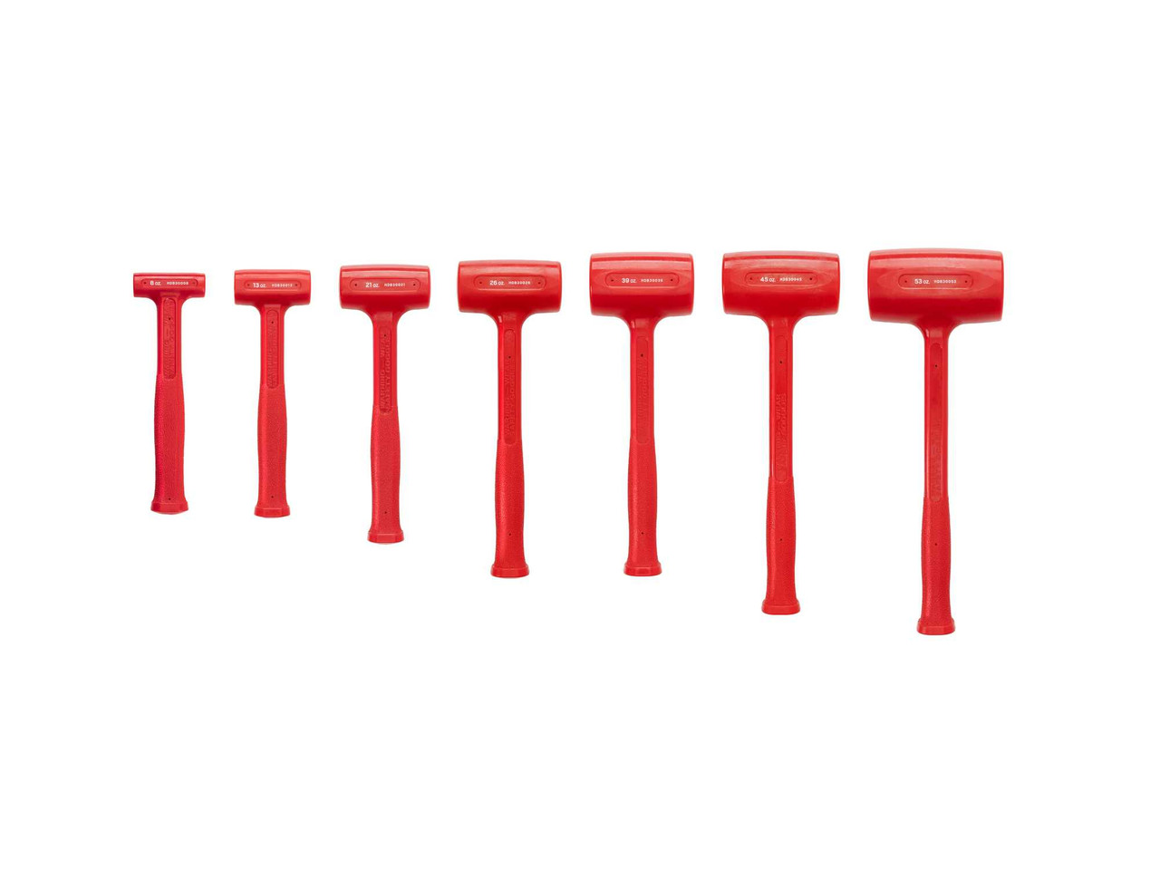 15.5" Tekton 8, 13, 21, 26, 39, 45, 53 Oz Dead Blow Hammer Set 7 Pcs - HDB93005 New Pro Torque Tools