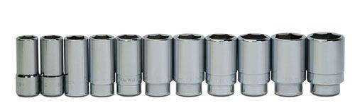 7/8 - 1 5/8" Williams 3/4" Dr Deep Socket Set 6 Pt 11 Pcs & Clip Rail - WSHD-11HRC Pro Torque Tools