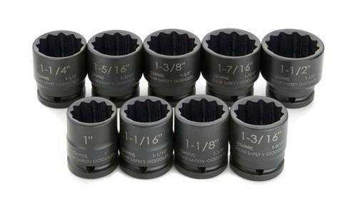 5/8 - 1 1/8" Williams 3/4" Dr Shallow Impact Socket Set 12 Pt 9 Pcs - 38925