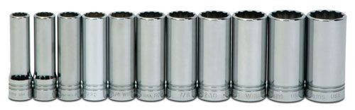 Williams 1/2- 1 1/8 Williams 1/2 Dr Deep Socket Set 12 Pt 11 Pcs - WSSD-11RC