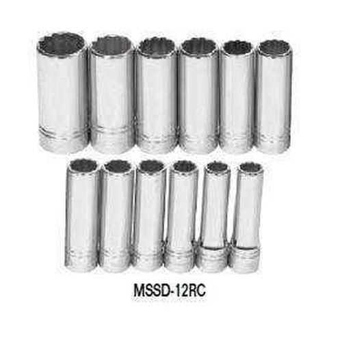 13 - 30MM Williams 1/2" Dr Deep Socket Set 12 Pt 12 Pcs - MSSD-12RC