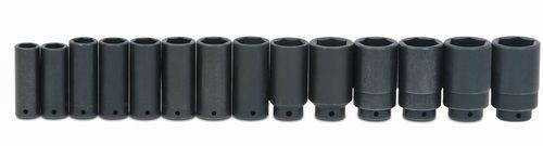3/8 - 1 1/4" Williams 1/2" Dr Deep Impact Socket 6 Pt Set 14 Pcs - WS-14-14RC Pro Torque Tools