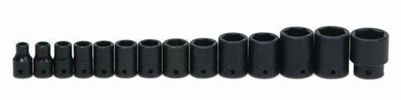 Williams 3/8 - 1 1/4 Williams 1/2 Dr Shallow Impact Socket Set 6 Pt 14 Pcs - WS-4-14