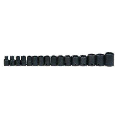 10 - 27MM Williams 1/2" Dr Shallow Impact Socket Set 6 Pt 16 Pcs - MS-4-16RC
