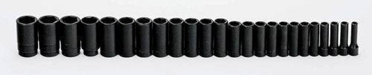 Williams 10 - 36MM Williams 1/2 Dr Deep Impact Socket Set 6 Pt 24 Pcs - MS-14-24RC