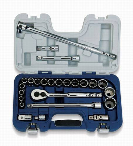 Williams 10 - 32MM Williams 1/2 Dr Shallow Socket and Tool Set 12 Pt 25 Pcs and Case - 50619