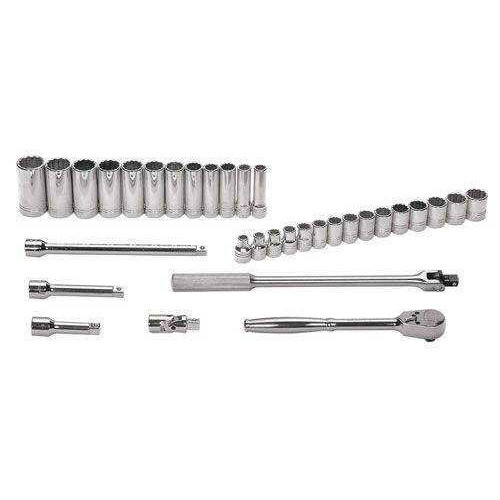 10 - 24MM Shallow & 13 - 30 Deep Williams 1/2" Dr Socket & Tool Set 12 Pt 33 Pcs - MSS-33F