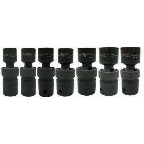 1/2 - 7/8" Williams 1/2" Dr Universal Impact Socket Set 6 Pt 7 Pcs - 37918