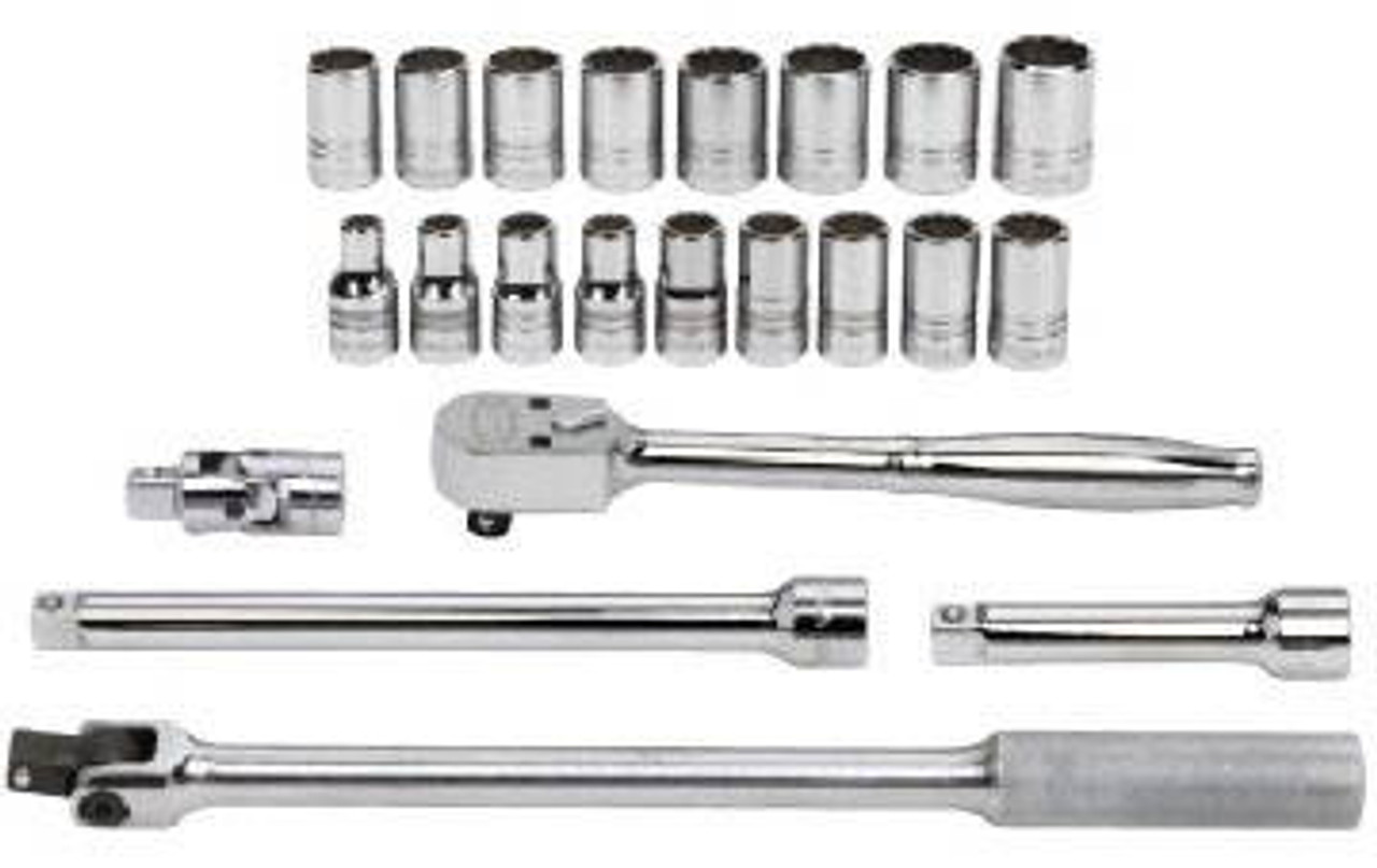 Williams 10 - 26MM Williams 1/2 Dr Socket and Tool Set 12 Pt 22 Pcs - MSS-22F