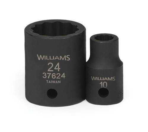 21MM Williams 1/2" Dr Shallow Impact Socket 12 Pt - 37621 Pro Torque Tools