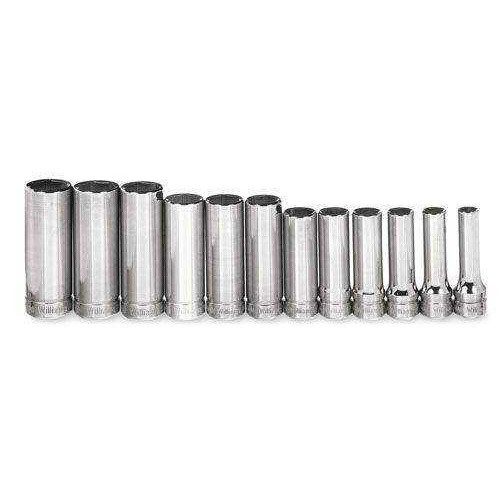 9 - 19MM Williams 3/8" Dr Deep Socket Set 6 Pt 12 Pcs - MSBD-12HRC