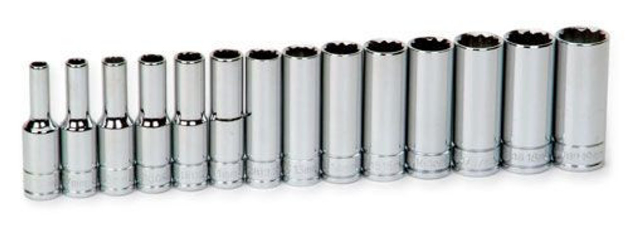 Williams 6 - 19MM Williams 3/8 Dr Deep Socket Set 12 Pt 14 Pcs - 31936