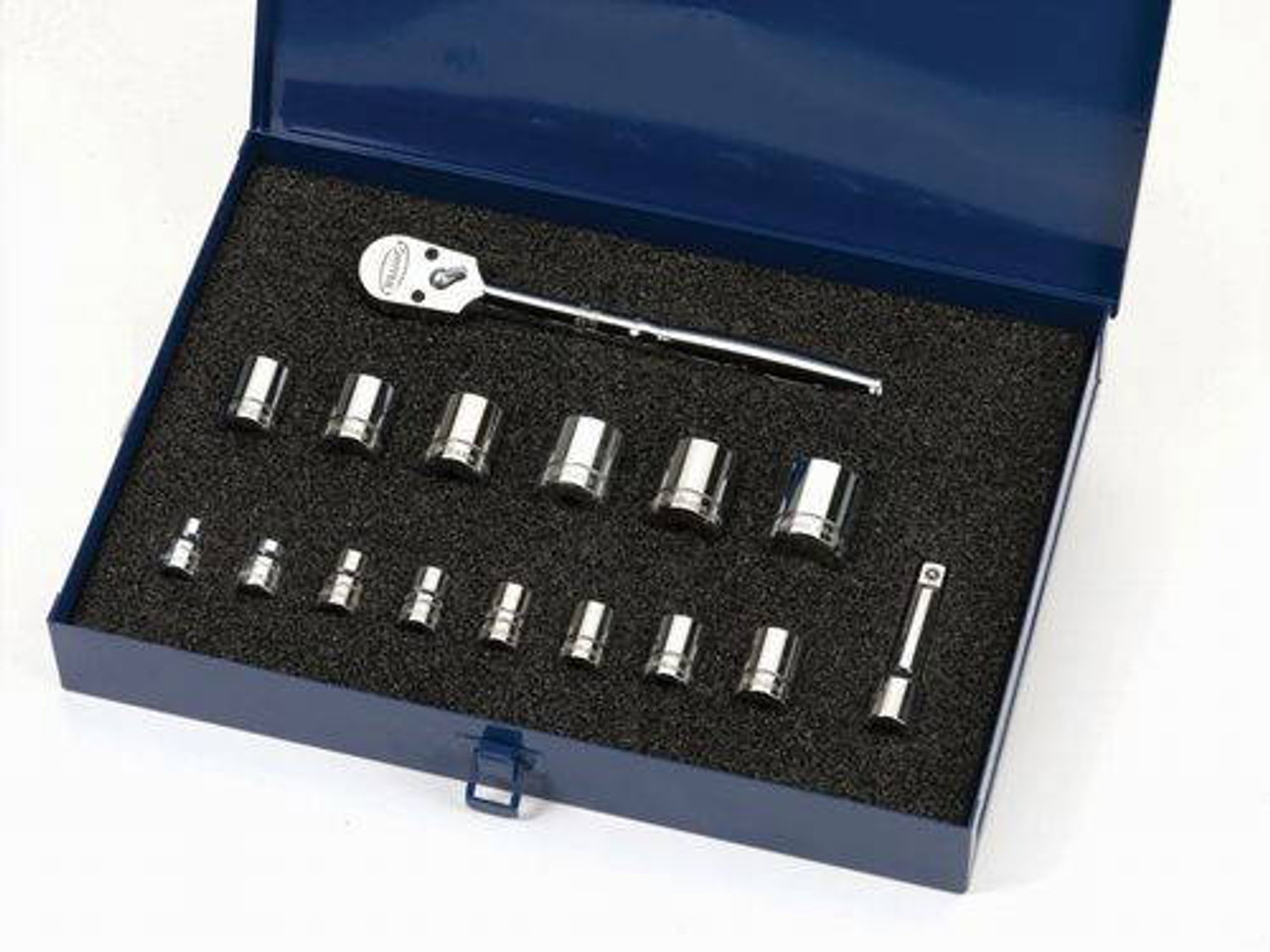 Williams 8 - 24MM Williams 3/8 Dr Shallow Socket and Tool Set 12 Pt 16 Pcs and Tool Box - MSB-16FTB